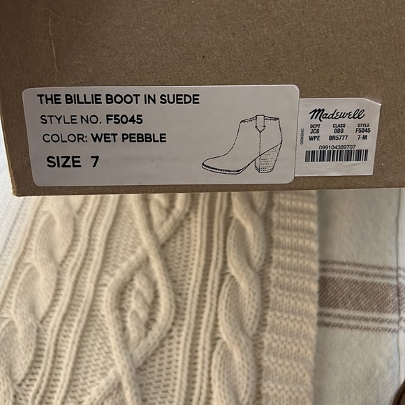 Madewell Billie boot in wet pebble suede size 7 - Picture 12 of 12